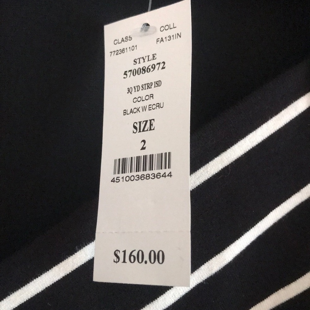 WHBM Black and White Striped Dress NWT - Picture 5 of 7